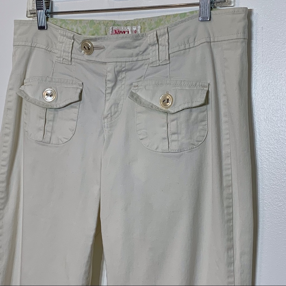 EUC NORI wide leg white‎ button pocket pants